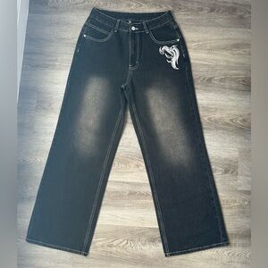 Black jeans from SHEIN, no tag but never worn, Medium size, wide leg, high rise.